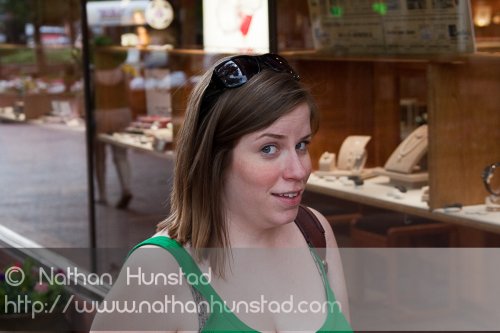 Julia Miller on the Pearl Street Mall in Boulder, CO